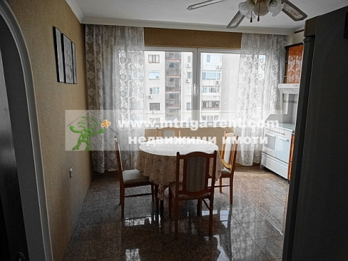 Two-room monolithic apartment with extension for rent, located in the Druzhba neighborhood of Haskovo.