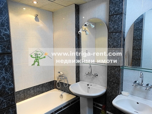 Two-room monolithic apartment with extension for rent, located in the Druzhba neighborhood of Haskovo.