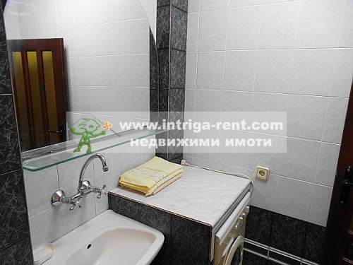 Two-room monolithic apartment with extension for rent, located in the Druzhba neighborhood of Haskovo.