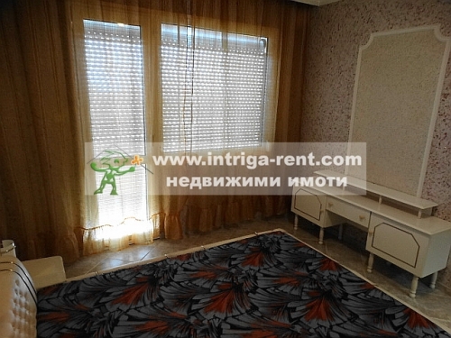Two-room monolithic apartment with extension for rent, located in the Druzhba neighborhood of Haskovo.