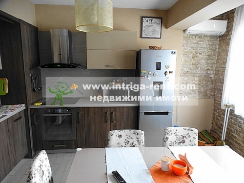 Luxurious, modern, fully furnished three-room monolithic apartment for rent, located in the central part of the city of Haskovo.