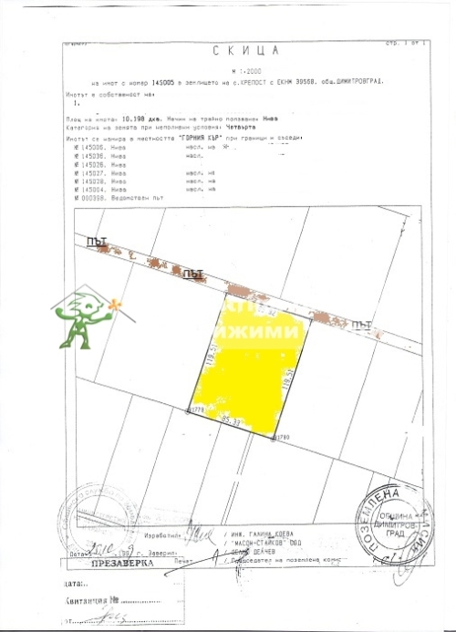 ATTRACTIVE INVESTMENT PROPERTY!!! Plot suitable for industrial-warehouse, manufacturing and administrative development, located in the Northern Industrial Zone of the city of Haskovo.